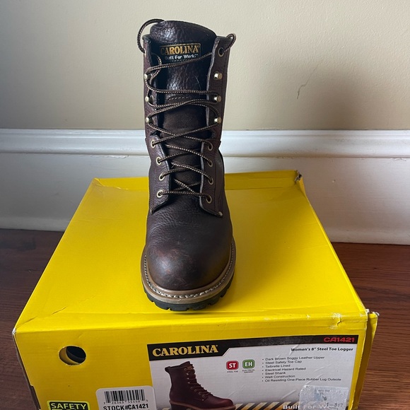 Women's Brown Lace Up Boots - Picture 1 of 3